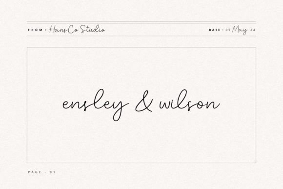 Ensley Wilson Font for Business Branding