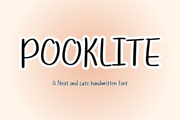 Pooklite: A Handwritten Script Font for Crafters and Product Makers